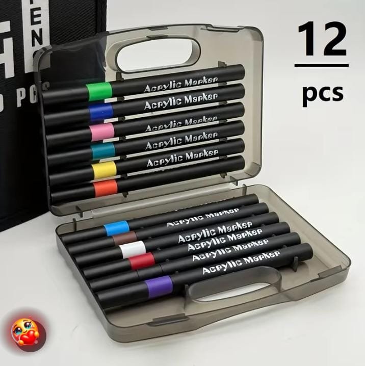 Set de 12 plumones acrílicos