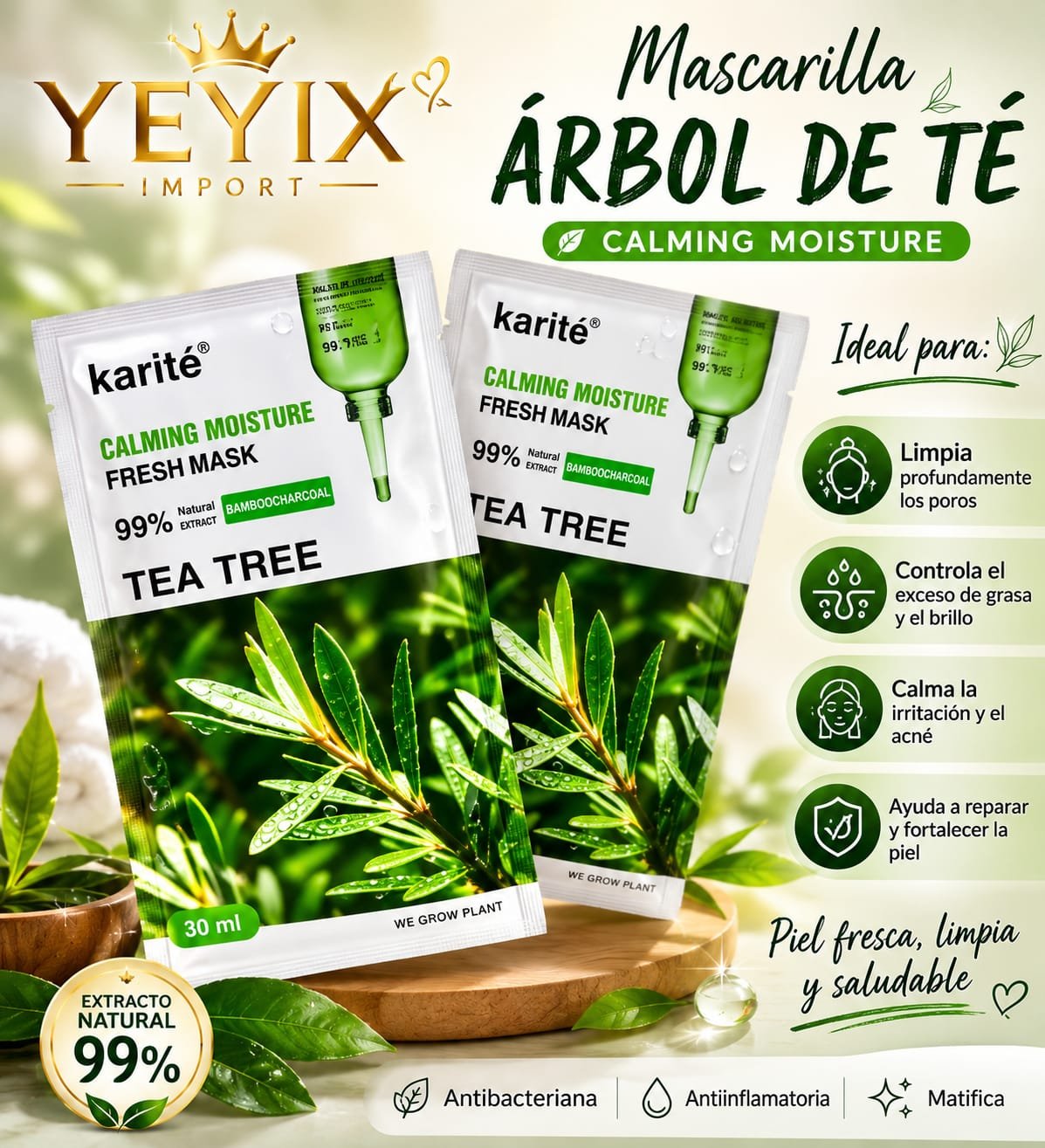 MASCARILLS FACIAL TEA TREE /  KARITÉ