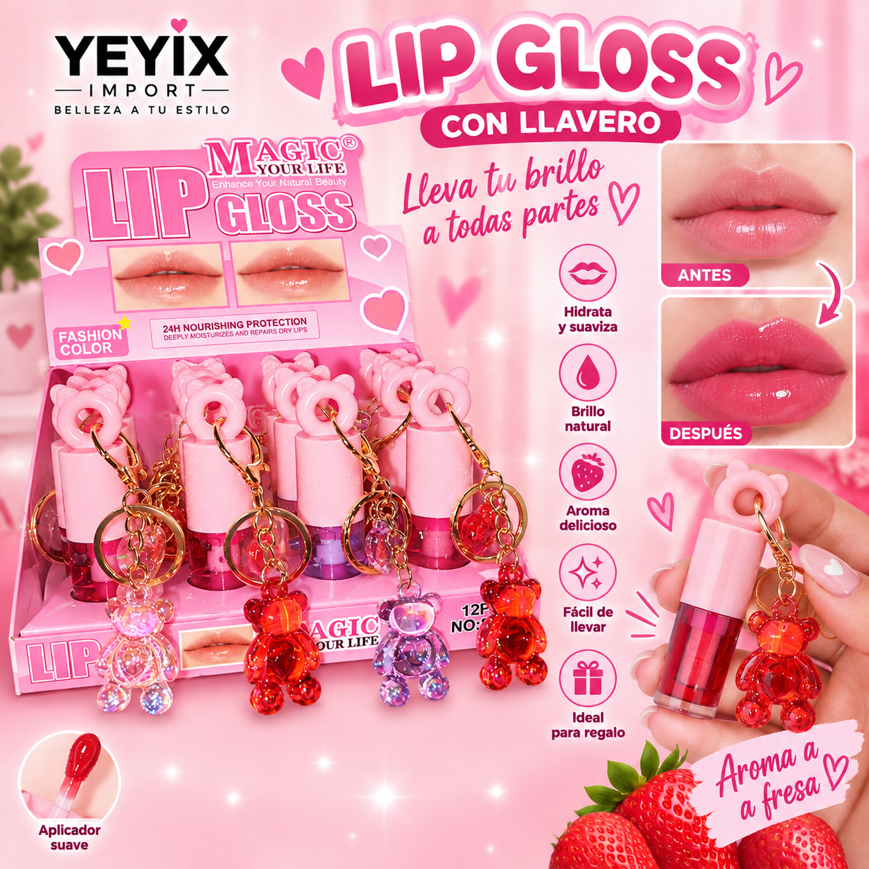 GLOSS LLAVERO CON OSITO