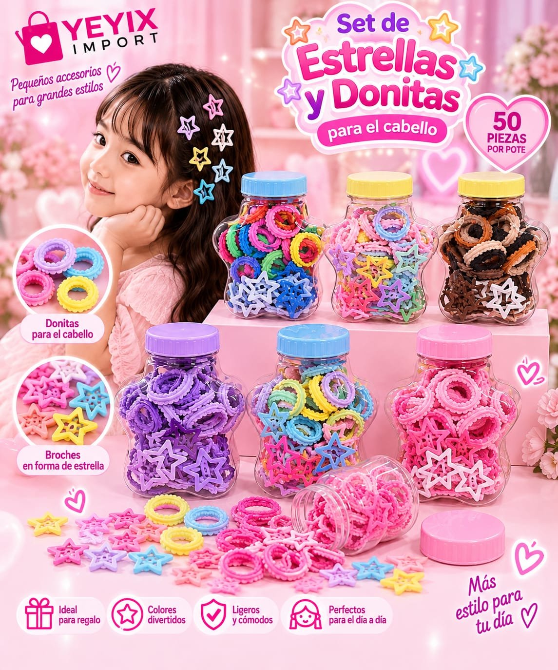 POTE DE 65 COLETS + 30 ESTRELLAS