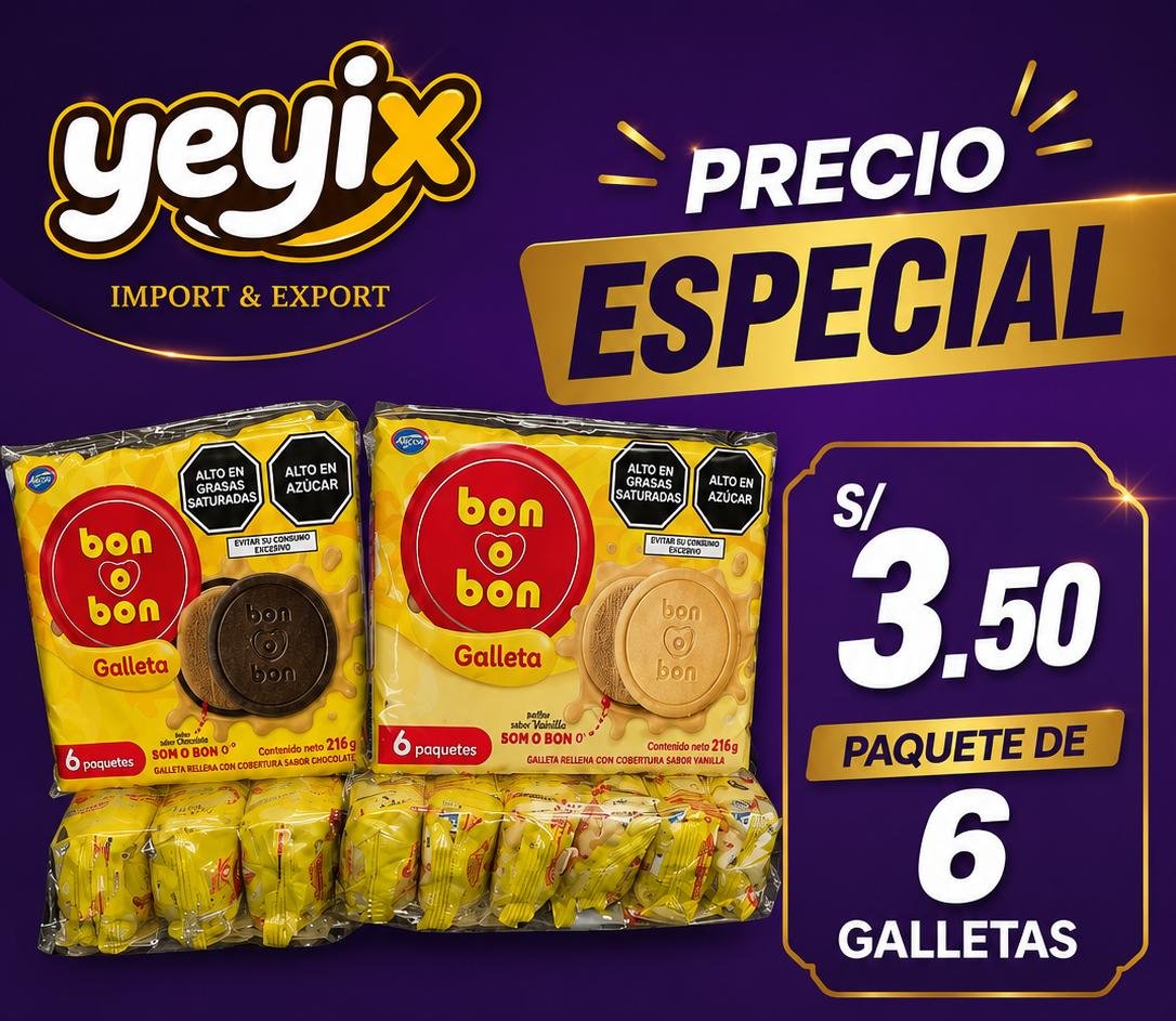 Galleta Bon o bon, paquete de 6 unidades