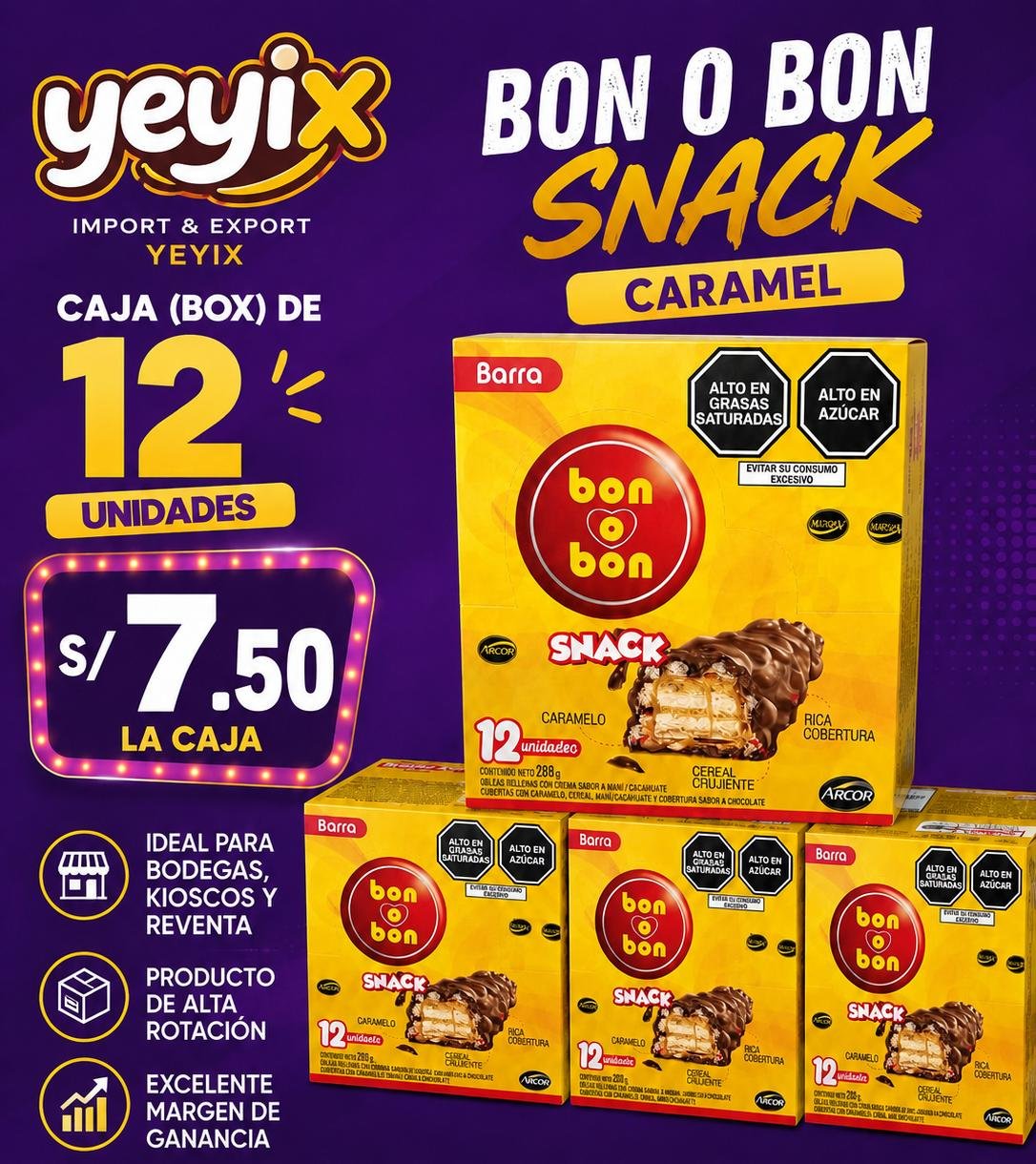 Bon o Bon en Barra caja de 12 unid