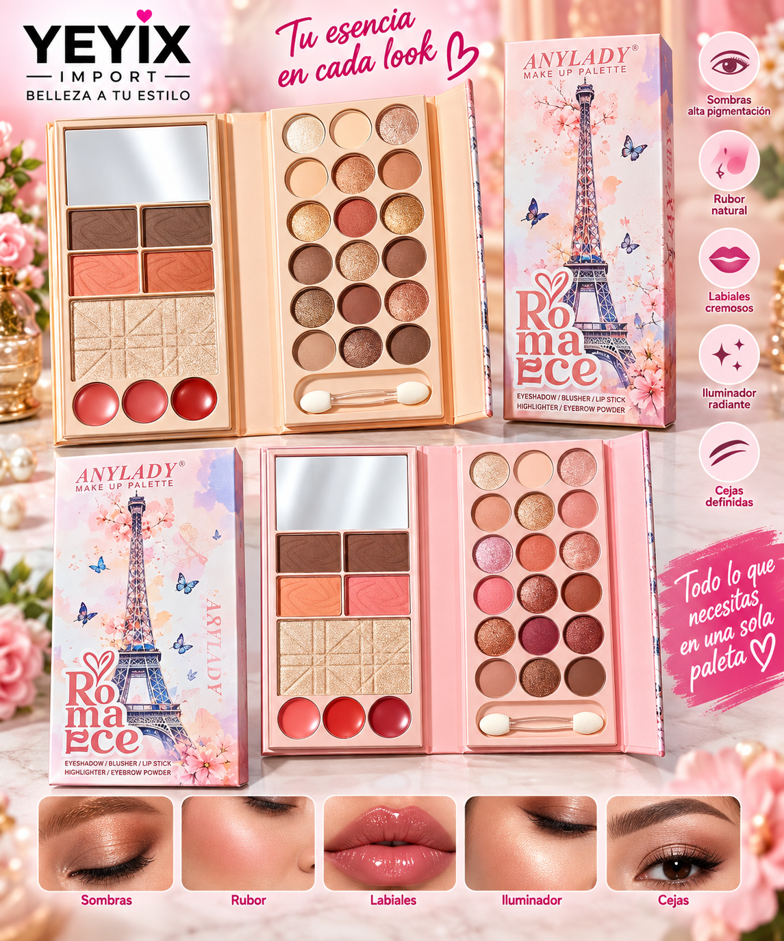 PALETA DE CARTERA / MAQUILLAJE 5 EN 1