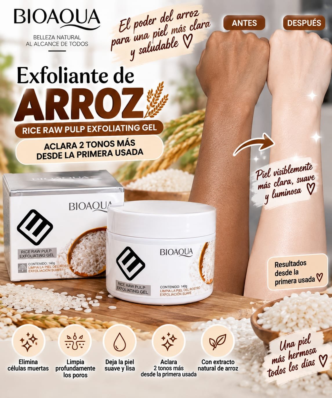 EXFOLIANTE DE ARROZ / BIOAQUA