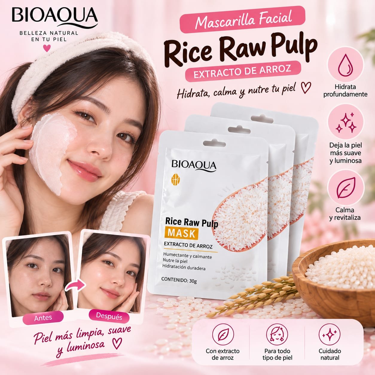 MASCARILLA DE ARROZ / BIOAQUA
