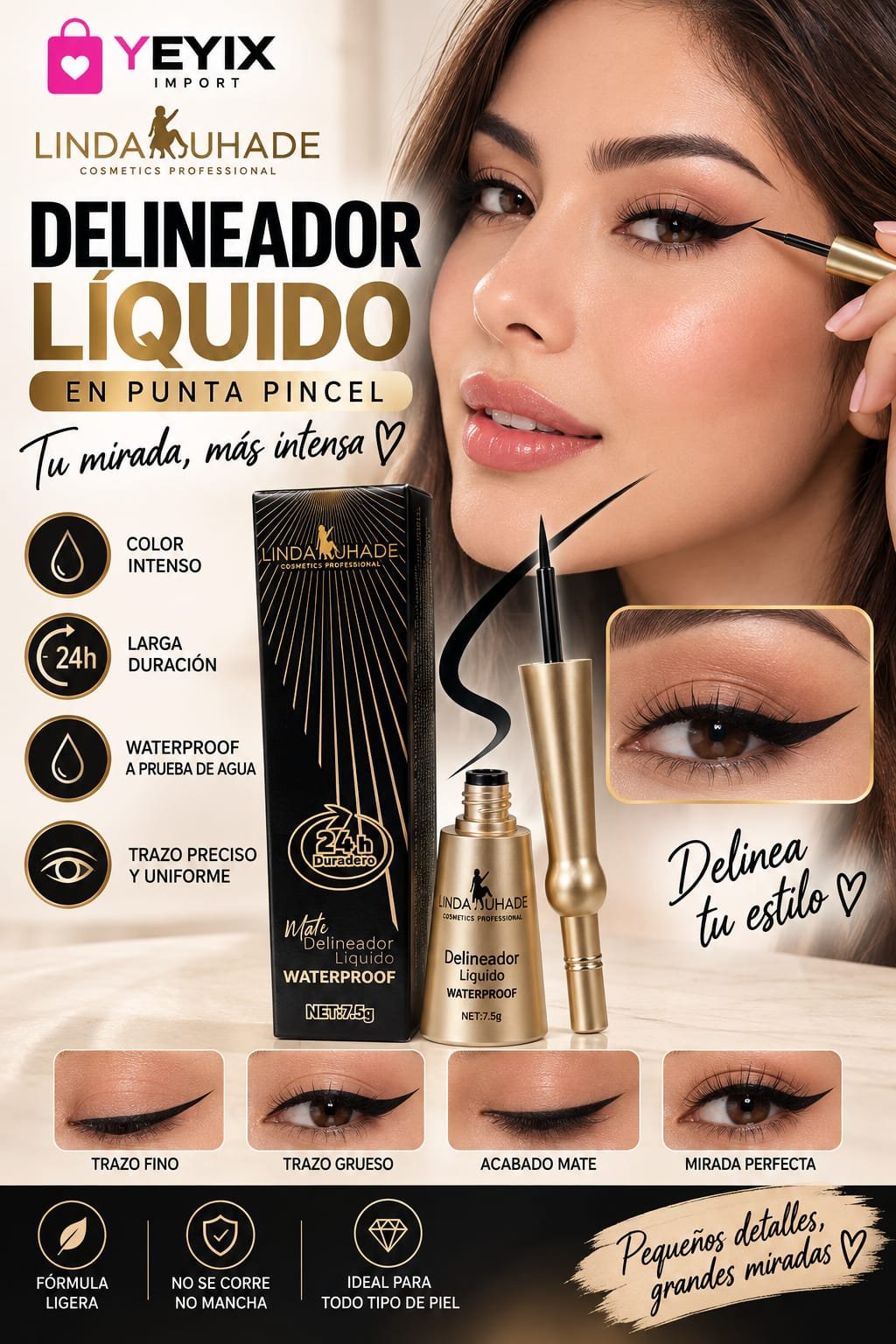 DELINEADOR PUNTA PINCEL / LINDA JHADE