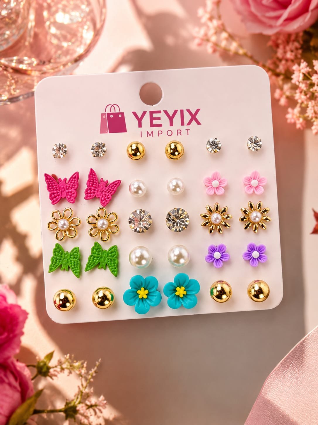 Set de 15 pares de aretes