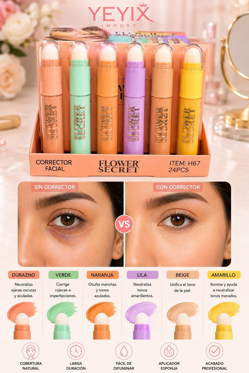 CORRECTOR LIQUIDO CON APLICADOR / FLOWER SECRET