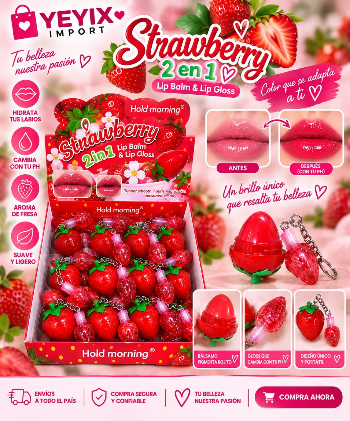 STRAWBERRY 2 EN 1 (LIP BALM & LIP GLOSS)