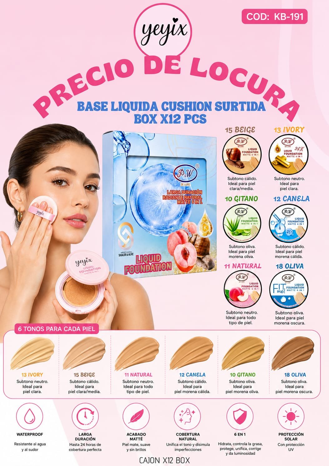 BASE LIQUIDA CUSHION SURTIDA