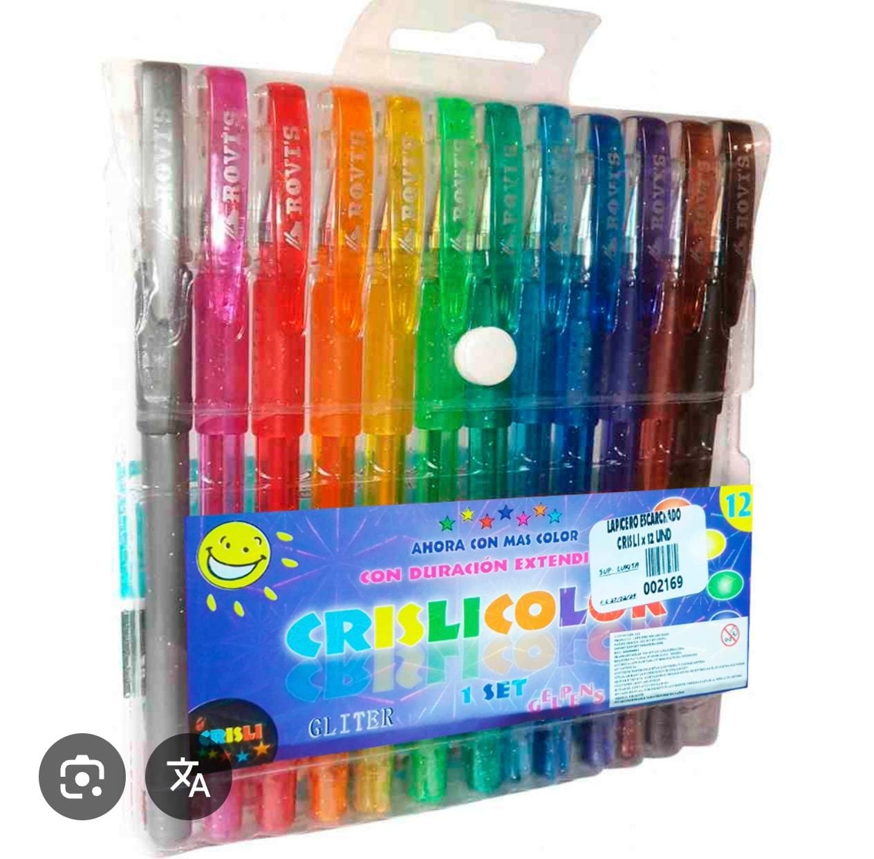 SET DE 12 LAPICEROS ESCARCHADOS