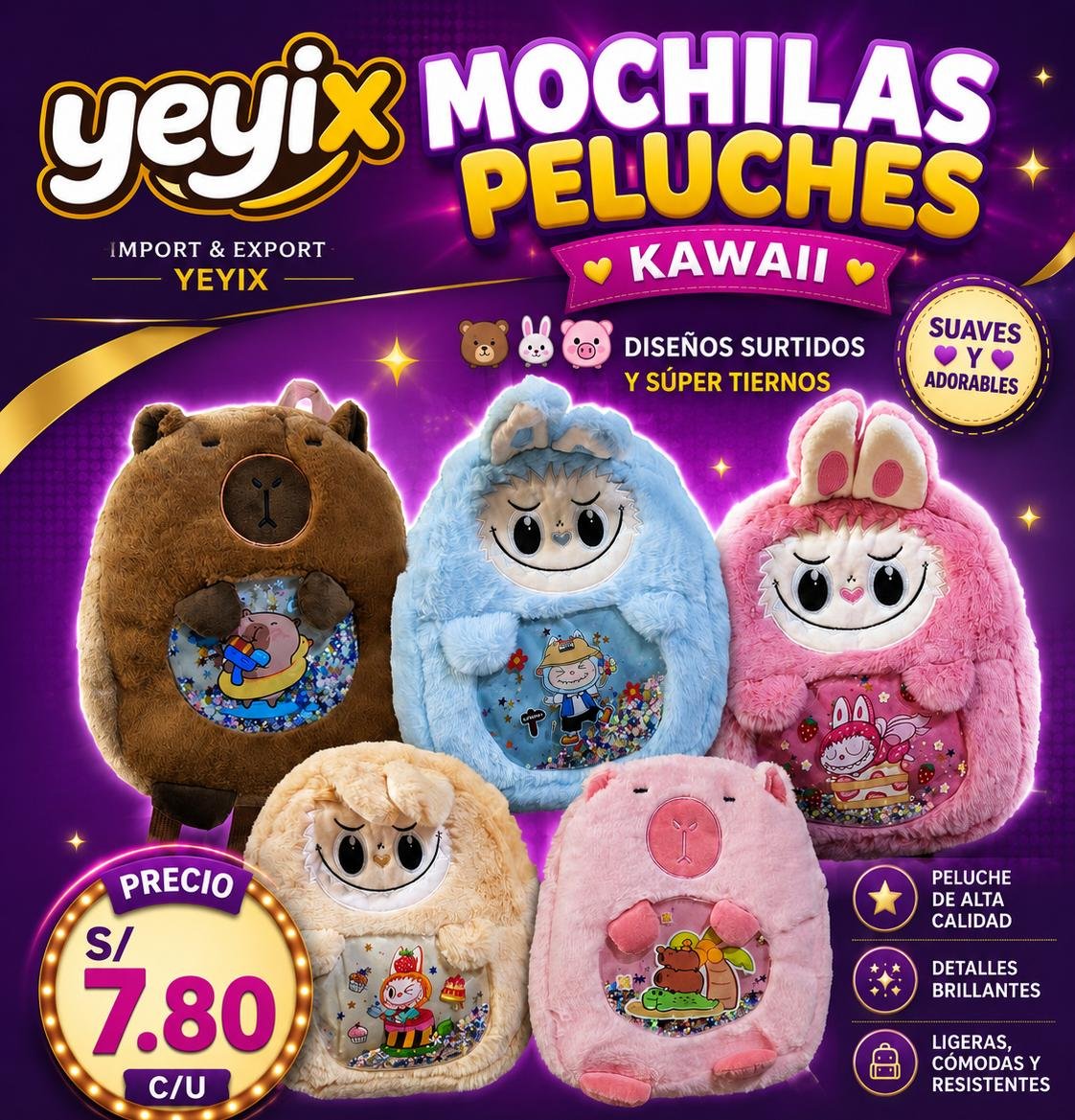 MOCHILA DE PELUCHE KAWAI