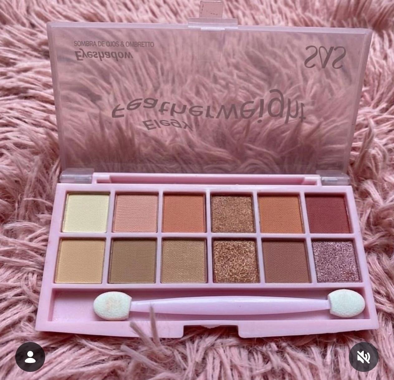 SET DE 12 SOMBRAS USHAS + BROCHAS