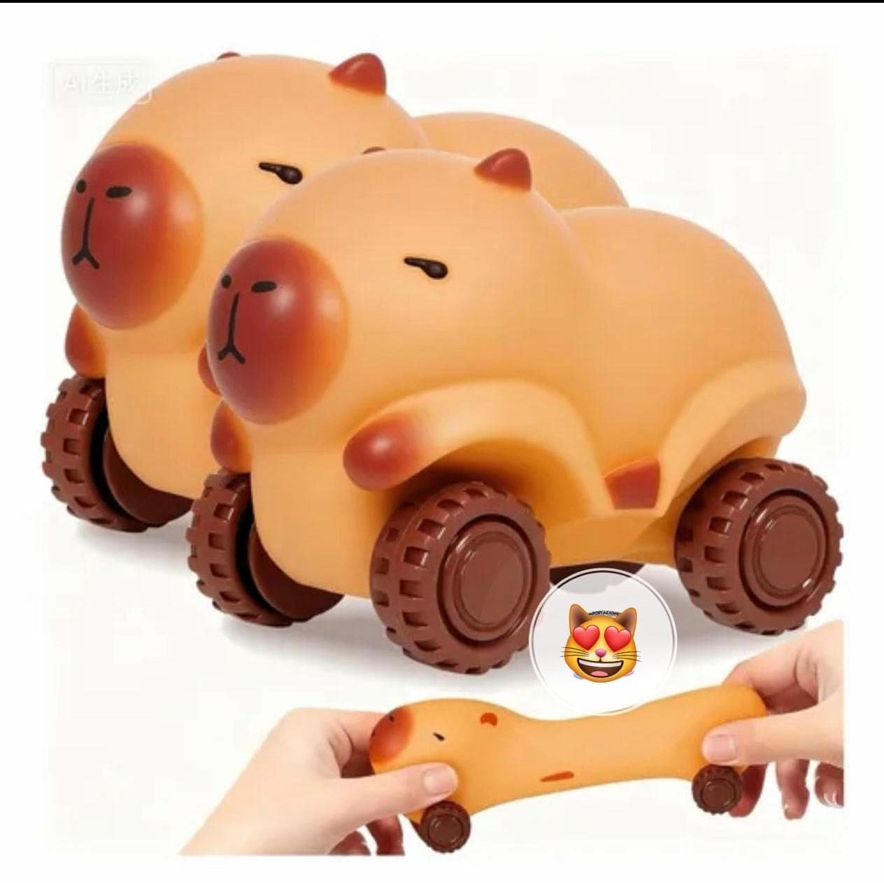 SQUISHIE CAPIBARA CON LLANTAS