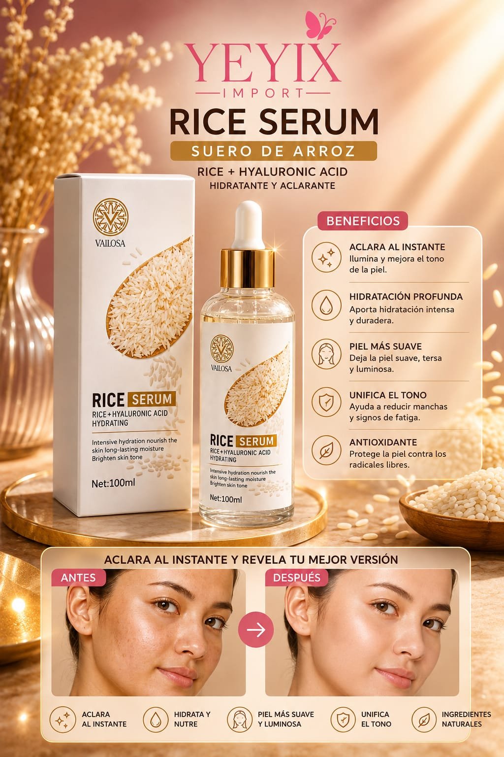 SERUM DE ARROZ 100ml / VAILOSA